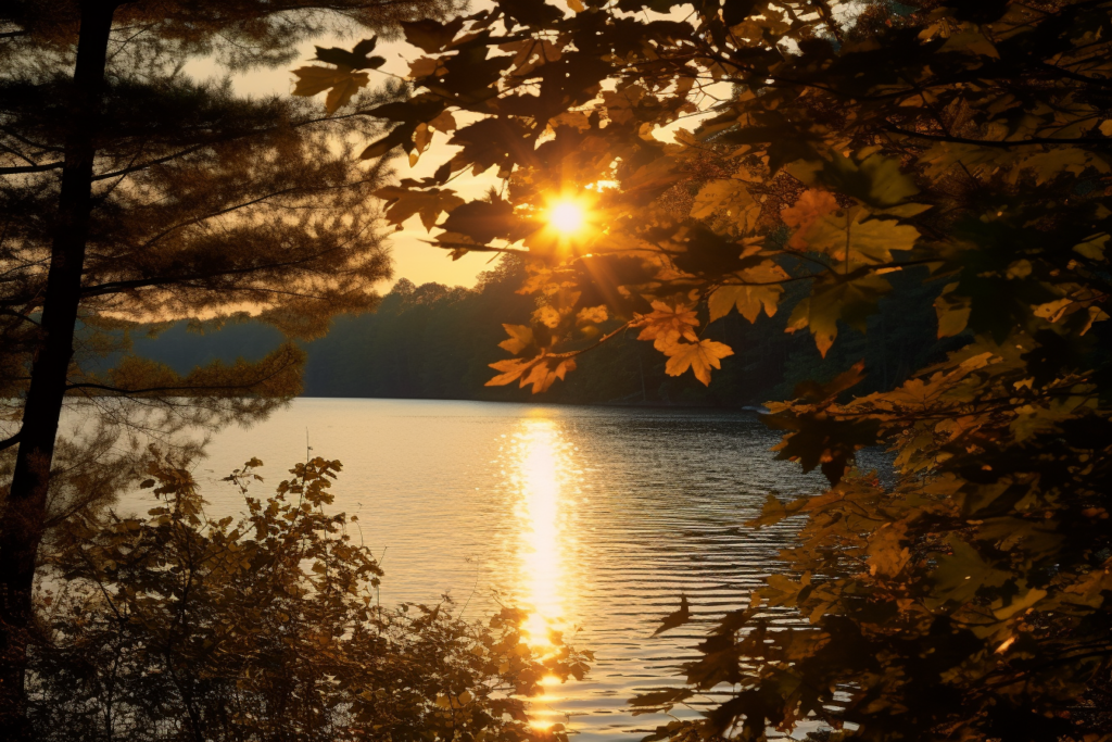 heure magique sur le lac